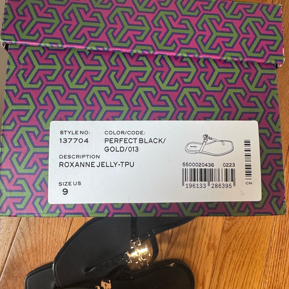 Tory Burch Roxanne Jelly Sandals - Black and Gold